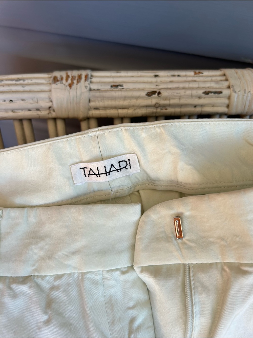 Tahari Cream Flared Chinos - Picture 2 of 2